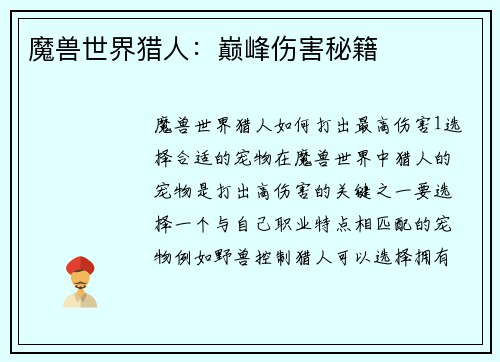 魔兽世界猎人：巅峰伤害秘籍